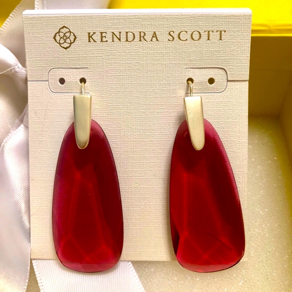 NWT Kendra Scott RARE & Retired Maize Earrings Clear Berry & Yellow Gold GORG! - Picture 5 of 9